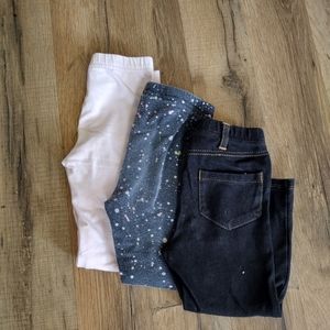 3- girl denim leggings